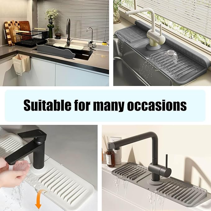 STARGAZ Silicone Faucet Mat for Kitchen Sink, Faucet Draining Mat, Sink Back - Image 7