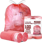 4 Gallon Trash Bags Drawstring 100 Count, JUKFITA Extra Strong Small Garbage by JUKFITA