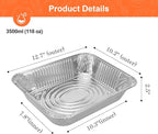 GrillChef Aluminum Foil Pans, Disposable 9x13 Baking Pans, 30 Pack Tin Foil - Image 2