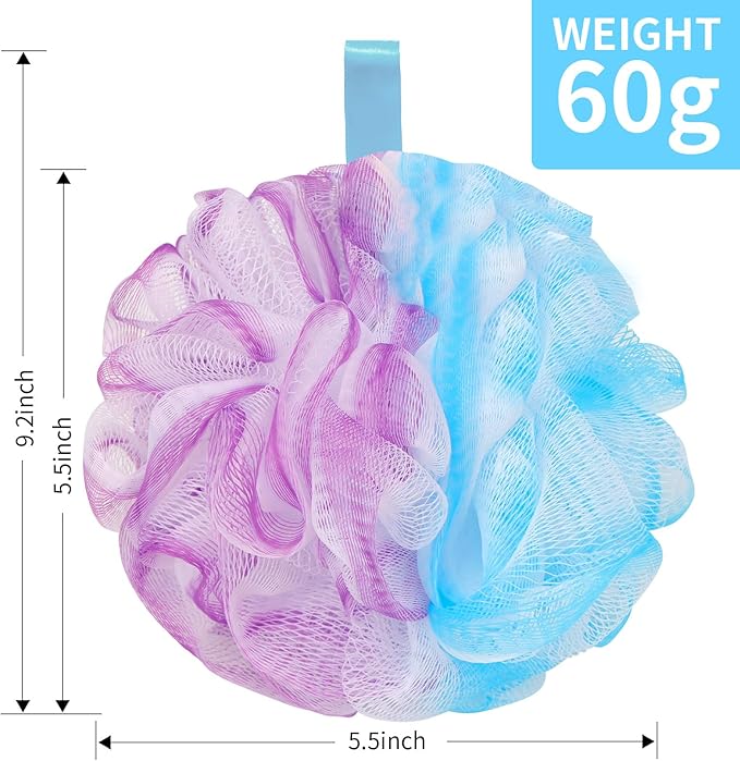 Bath Loofah Shower Sponge Body Back Scrubber Soft Mesh Shower Puffs Exfoliating - Image 2