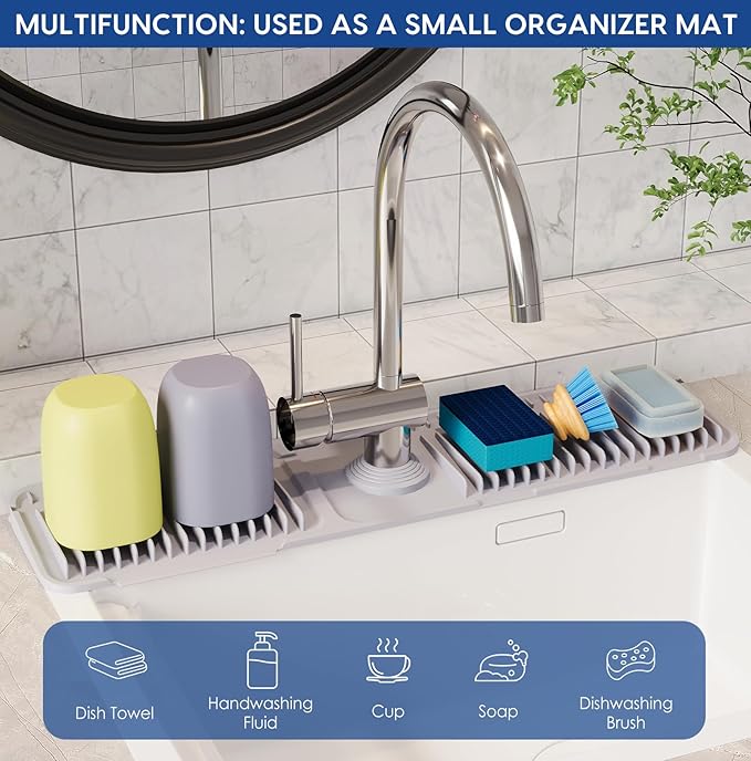 24 Inch Silicone Faucet Mat for Kitchen Sink Splash Guard - Image 7