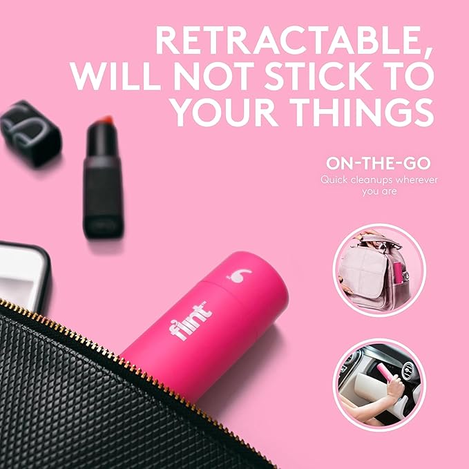 Flint Classic Pink Retractable Mini Lint Roller - Image 8