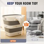 Collapsible Plastic Laundry Basket Hamper - Image 7