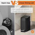 TrashAid Small Black Bathroom Trash Can - Image 5