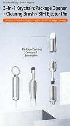 2PCs 3-in-1 Cleaning Brush Mobile Phone Card pin Keychain sim Battery - Image 4