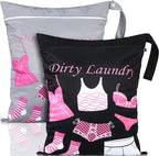 Shappy 2 Pcs Large Travel Laundry Bag Washable Waterproof Wet Dry Large Dirty by Shappy