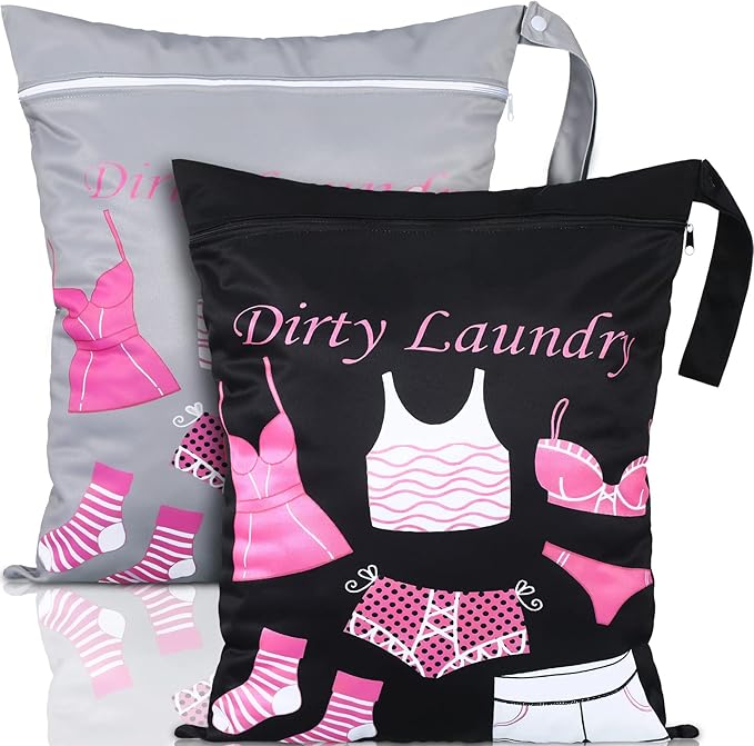 Shappy 2 Pcs Large Travel Laundry Bag Washable Waterproof Wet Dry Large Dirty by Shappy