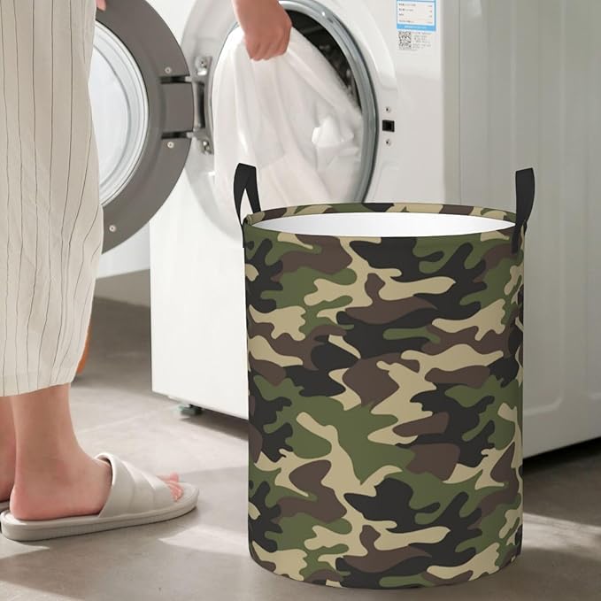 Green Camouflage Laundry Hamper Bag - Image 6