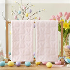 Artoid Mode 2 Pcs Pink 3D Rabbit Jacquard Easter Hand Towels - Image 4