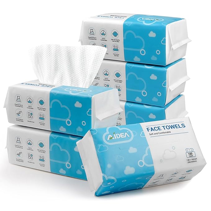 AlDEA Face Towels Disposable-600Ct, Face Towelettes by AIDEAHOME
