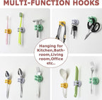 XoYoZo 4 pcs Silicone Toothbrush Holder Multi-Function Hook Waterproof self - Image 2