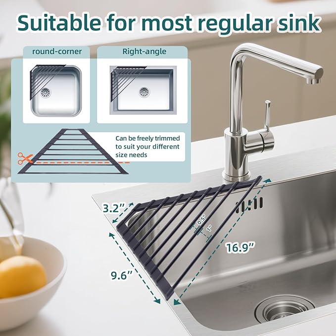 Corner Sink Caddy, Ohuhu Sponge Holder - Image 2