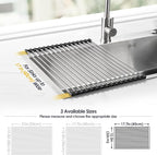 Tomorotec 17.7" x 12.5" Roll Up Dish Drying Rack Over Sink Drying Rack Sink - Image 4