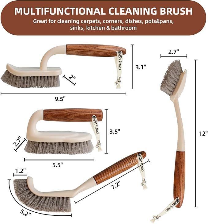 4-Pack Heavy Duty Scrub Brushes Set - Image 2