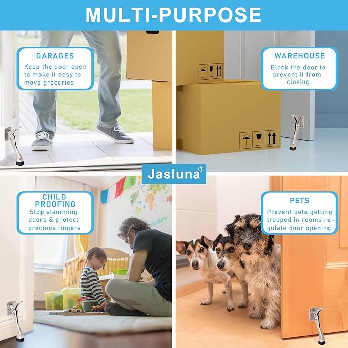 Kickdown Door Stopper 4" – 2 Pack, Heavy-Duty Commercial Foot-Operated Door - Image 5