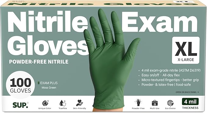 SUP Disposable Nitrile Gloves, Powder-Free Latex-Free Food Safe Cooking Home by SUP