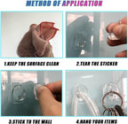 50 PCS Traceless Clear Plastic Adhesive Hooks No Damage Transparent Reusable - Image 3