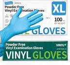 Vinyl Disposable Exam Gloves, 4Mil Powder-Free Latex-Free Food Grade Cooking by Supmedic