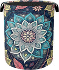 Bohemian Blue Flowers Laundry Basket, Dirty Clothes Basket, Water Resistant by Gearsly