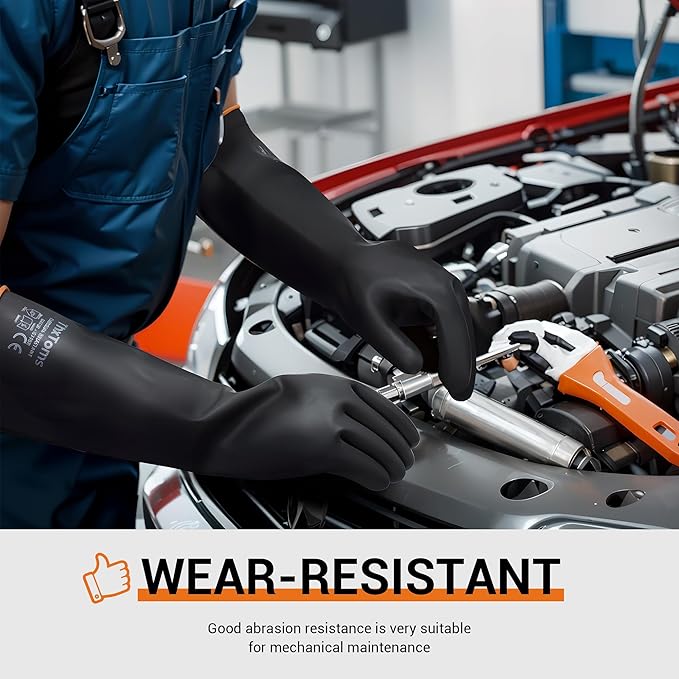 ThxToms Chemical Resistant Gloves, Heavy Duty Long Rubber Gloves, Puncture - Image 2