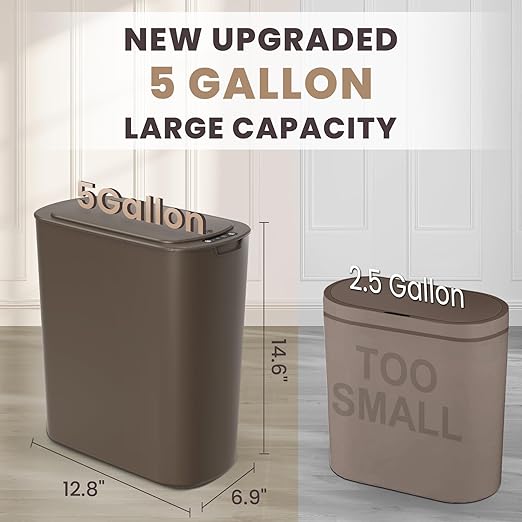 Cesun Bathroom Trash Can with Lid, 5 Gallon Motion Sensor Trash Can, Small - Image 2
