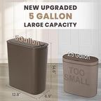 Cesun Bathroom Trash Can with Lid, 5 Gallon Motion Sensor Trash Can, Small - Image 2