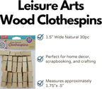 Leisure Arts Natural Clothespins Wood 1.5" Wide 30pc - Image 2