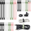 OneLeaf 30Pcs Cord Organizer, Silicone Cable Ties Reusable, Cord Ties by OneLeaf