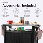 Keter Unity XL Portable Outdoor Table with Stainless Steel Top for Kitchen Prep and Outdoor Storage Cabinet for Grilling Accessories, Dark Grey - Image 3