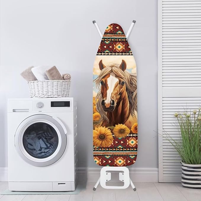 GLENLCWE Native American Horse Sunflower Ironing Board Cover - Image 3