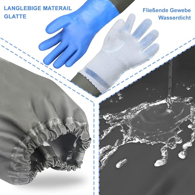 Chemical Resistant Nitrile Gloves Long Rubber Gloves Heavy Duty Long Gloves - Image 3