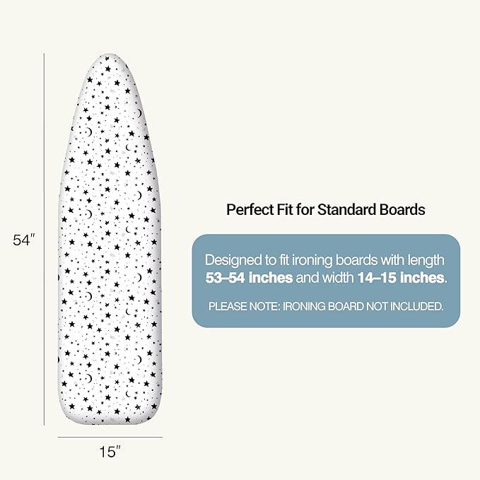 Ironing Board Cover and Pad 15"x54" Extra Thick Natural Cotton, Scorch and - Image 2