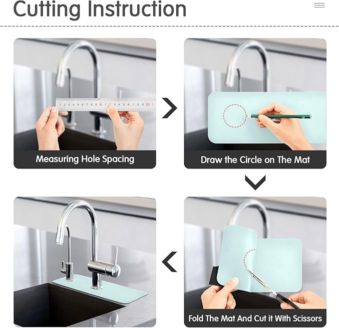 Kitchen Sink Splash Guard 2 PCS 14.7 Inch Sink Faucet Mat Splash Guard - Image 4