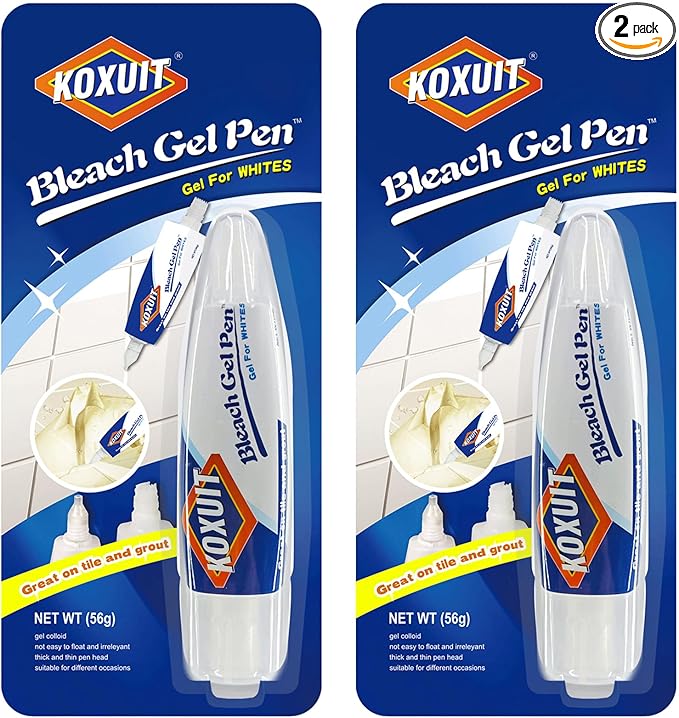Portable Dual-Tip Bleach Pen for White Clothes & Grout by KOXUIT