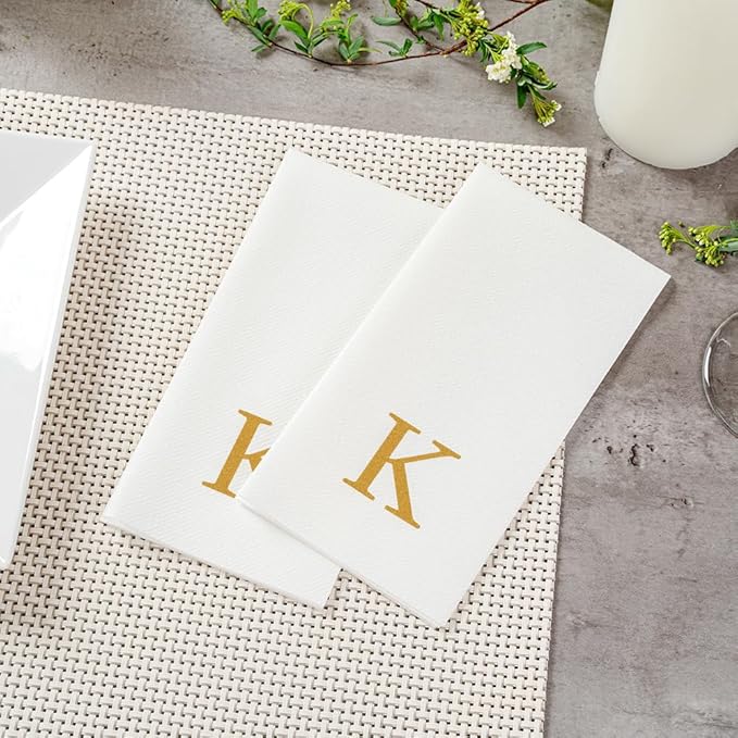 Luxenap 15.8 X 7.9 Inch Linen-Feel Guest Towels, 50 Lettered Hand Towels - Image 6