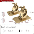 4 Pieces Self Adhesive Curtain Rod Bracket Universal Plastic Curtain Rod Holders - Image 4