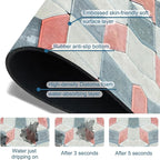 Red Gray Tile Sink Splash Guard Faucet Mat Red White Diamond Super Absorbent - Image 3