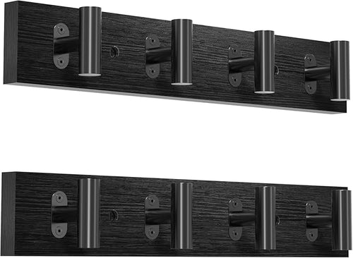 2 Pack Coat Rack Wall Mount, Pine Soild Wood Large Coat Hanger - Image 2