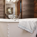 2 Pcs Scalloped Hand Towels 100% Cotton Fingertip Towels - Image 5