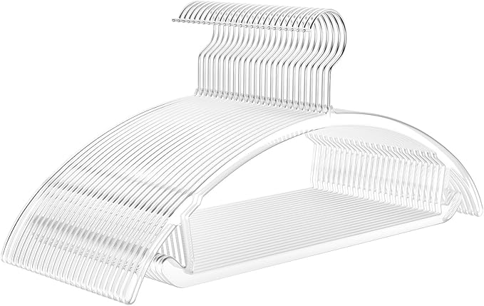 MIZGI Premium Clear Hangers Heavyduty-Acrylic No Shoulder Bump Suit Hangers by MIZGI