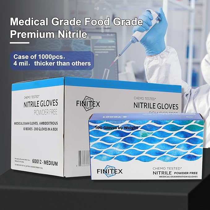 FINITEX Nitrile Disposable Medical Exam Gloves 4 mil Powder-free Latex-Free 100 - Image 6