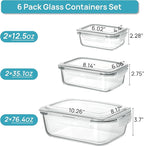 Vtopmart 2.26L/76oz Extra Large Glass Food Storage Containers - Image 2