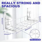 15.7” Under Desk Cable Management Tray, No Drill Heavy Duty Steel Standing Desk - Image 6