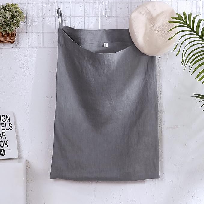 Amazhiyu Pure Linen Over The Door Laundry Hanging Hamper Bag - Image 2