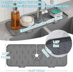 Silicone Faucet Handle Drip Catcher Drying Tray Mat Dish Soap Sponge Holder - Image 3