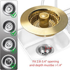 Kitchen Sink Drain Strainer, 3 in 1 Pop up Kitchen Sink Stopper, - Image 5