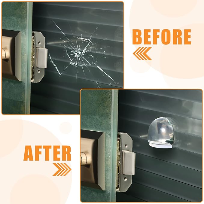 Qunclay 4 Pieces Floor Door Stopper No Drill Shower Door Stopper Self Adhesive - Image 4