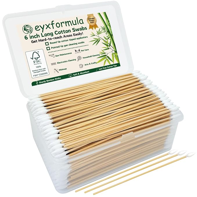 Eyxformula 500 PCS 6 Inch Long Pointed Cotton Swabs by eyxformula