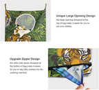 Hanging Laundry Hamper with Stainless Steel Hooks, Oxford Fabric Printing Door - Image 4