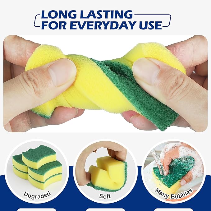 300 Pack Kitchen Cleaning Sponges, Eco Non-Scratch - Image 2